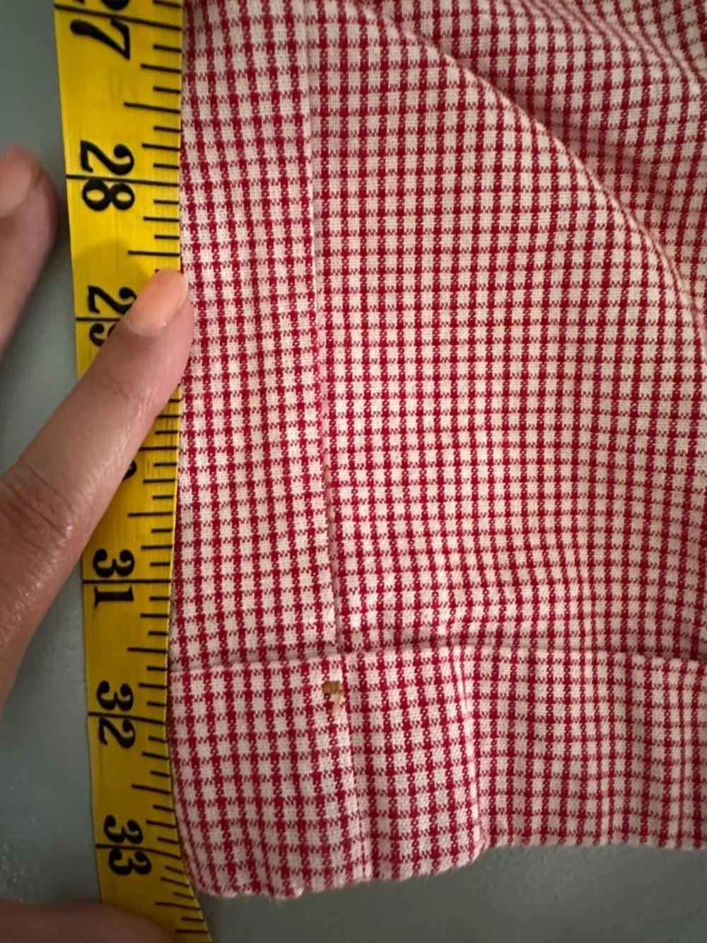 Simply Barbara Vintage Red White Gingham Cotton Pants Small Prairie Cottagecore